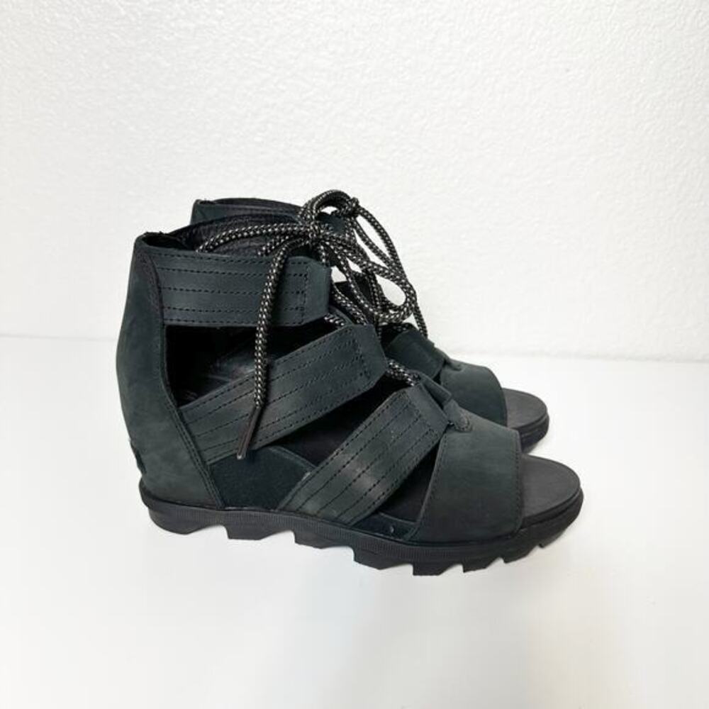 Sorel Womens Joanie II Lace Up Gladiator‎ Wedge Sandals in Black Size 8.5 - Picture 7 of 10
